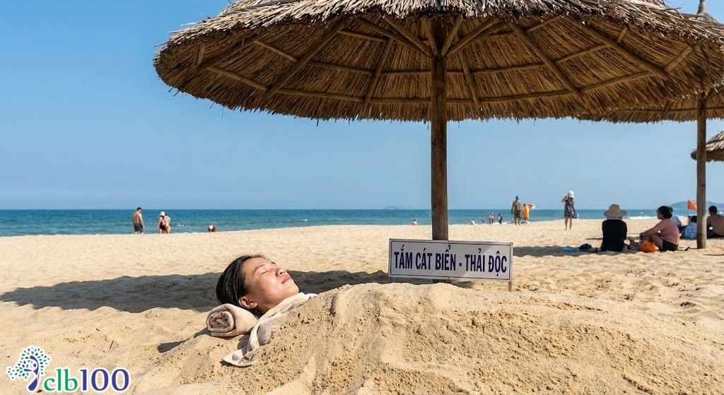 Tắm cát biển để thải độc cơ thể