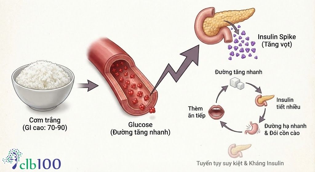 Nên lưu ý ăn gạo trắng đối với bệnh tiểu đường