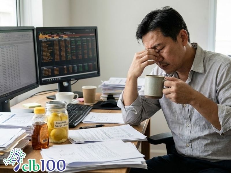 Chanh muối mật ong phù hợp với người làm việc cường độ cao, căng thẳng kéo dài