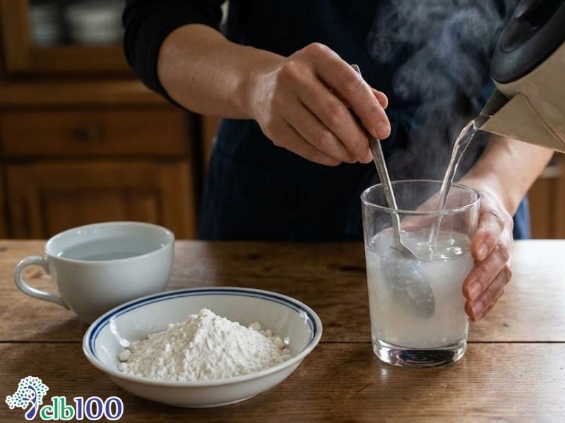 Uống bột sắn dây với nước ấm