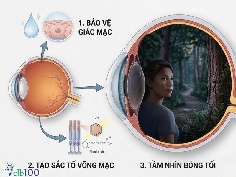 Lợi ích cốt lõi của vitamin A đối với sức khỏe thị lực