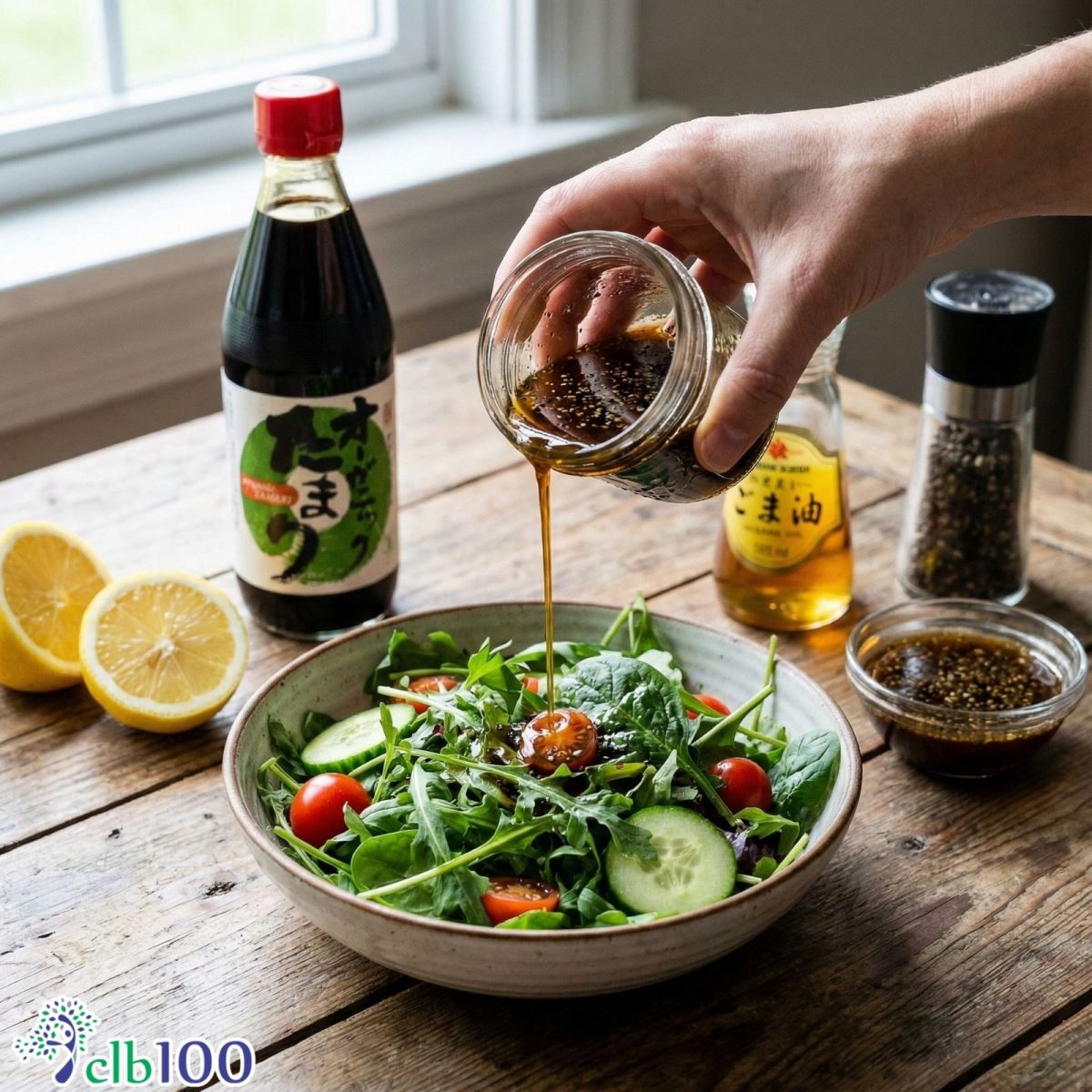 Nước tương Tamari Marumata làm sốt chấm salad