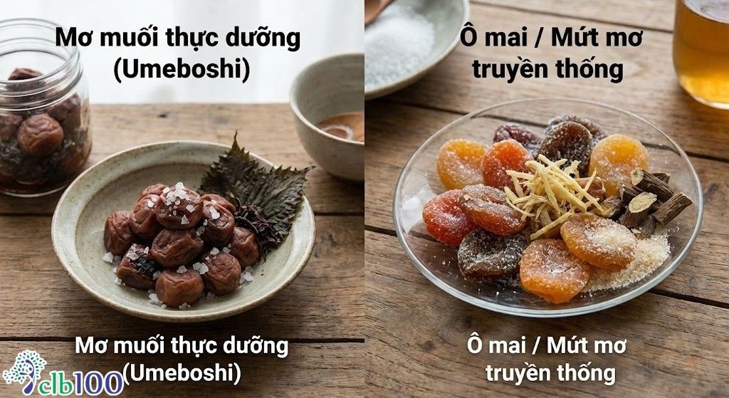 So sánh mơ muối thực dưỡng và ô mai mứt mơ truyền thống