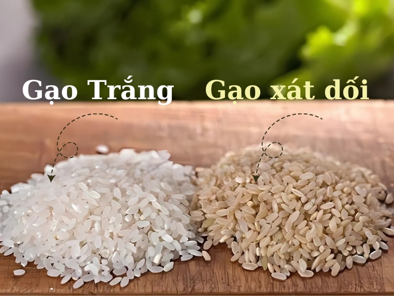 Gạo trắng và gạo xát dối