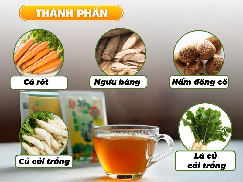 Hàm lượng rau củ trong canh dưỡng sinh gói