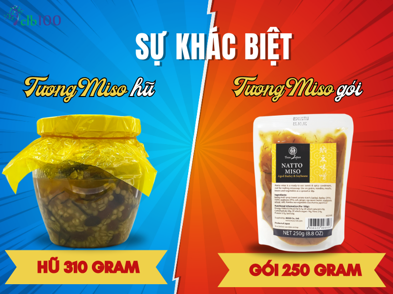 Khác biệt giữa tương Natto Miuso hũ và gói