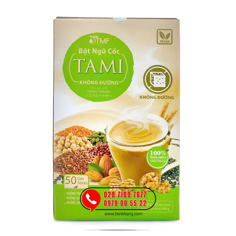 Bột ngũ cốc Tami không đường 900g (18g x 50 gói)